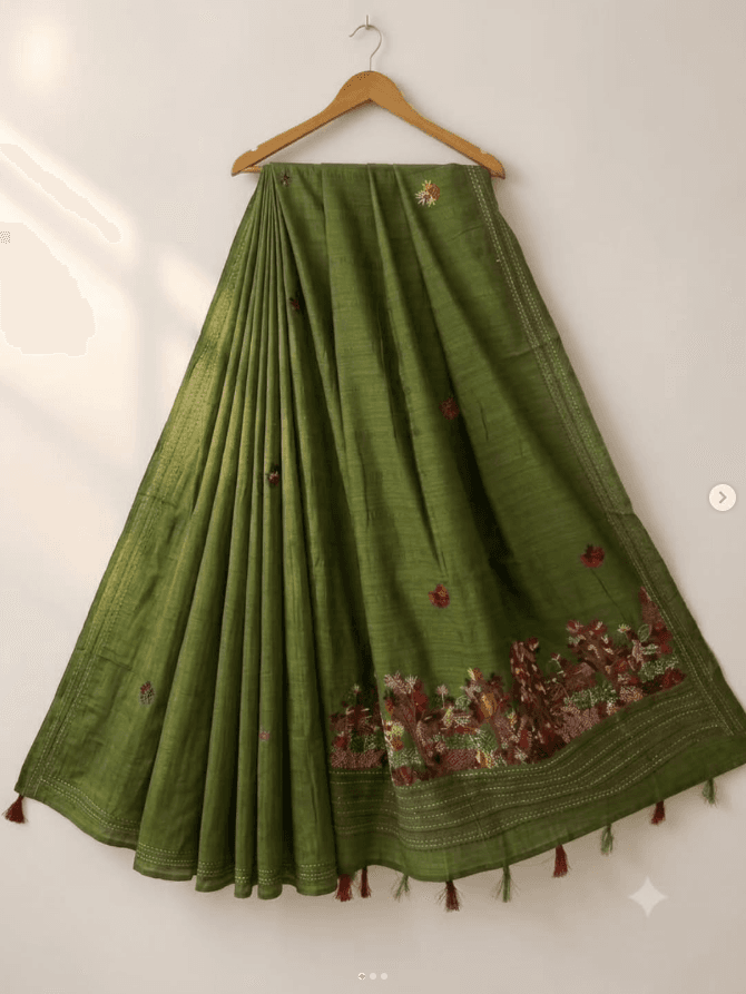 Midnight Blue Tussar Silk